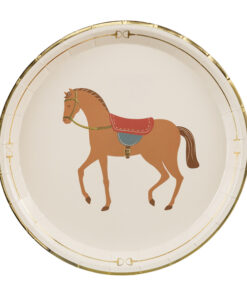 Pappteller Pferde mit goldfarbenen Rand (Pferde Collection Deluxe)