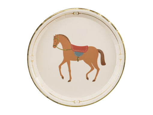 Pappteller Pferde mit goldfarbenen Rand (Pferdewelt Collection Deluxe)