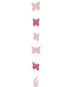 Papiergirlande "Schmetterlinge" pastell  hell- und dunkelrosa