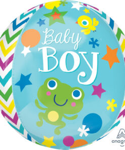 Folienballon Orbz "Baby Boy" Frosch
