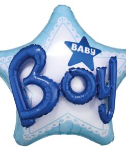 Folienballon Stern "Baby Boy" , blau