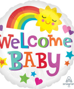 Folienballon "Welcome Baby" Regenbogen