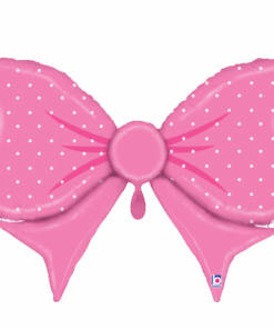 Folienballon Schleife Pink mit Punkte