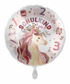 Folienballon "Schulkind" Einhorn