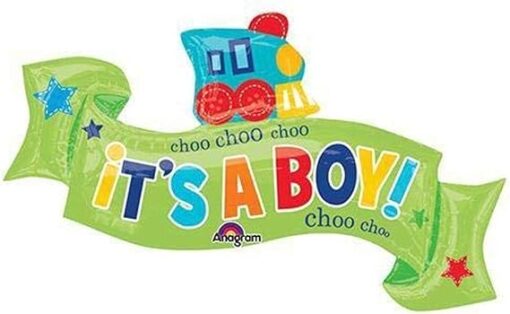 Folienballon choo choo choo .... Zug "It´s a Boy", bunt