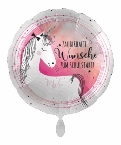 Folienballon rund "Zauberhafte Wünsche zum Schulstart"