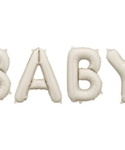 Folienballonbuchstaben "BABY" in mattem beige