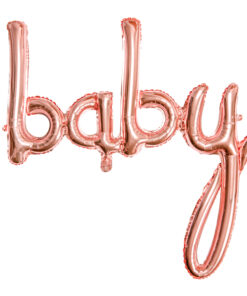 Folienballonschriftzug "baby" in rosegoldfarben