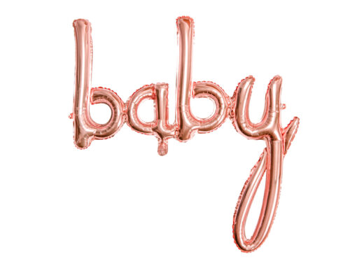 Folienballonschriftzug "baby" in rosegoldfarben