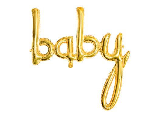Folienballonschriftzug "baby" in goldfarben