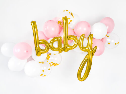 Folienballonschriftzug "baby" in goldfarben – Bild 2