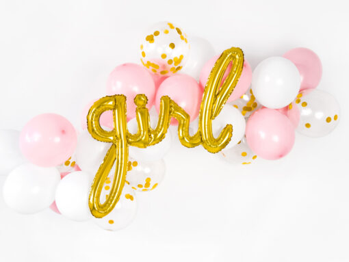 Folienballonschriftzug "girl" in goldfarben – Bild 2