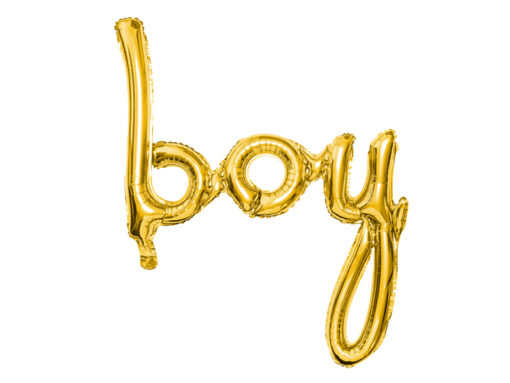Folienballonschriftzug "boy" in goldfarben