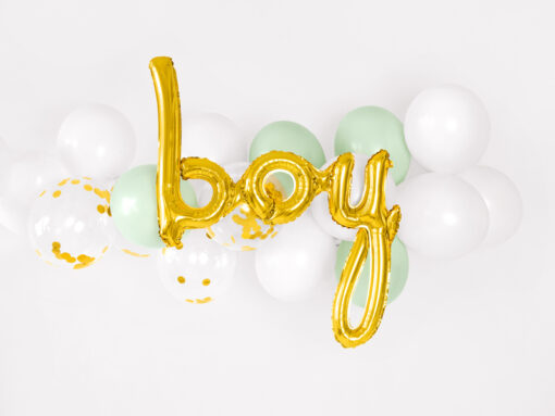 Folienballonschriftzug "boy" in goldfarben – Bild 2