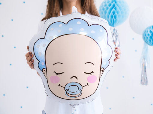 Folienballon "Jungenköpfchen" blau – Bild 2