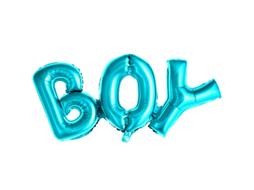 Folienballonschriftzug "BOY", hellblau