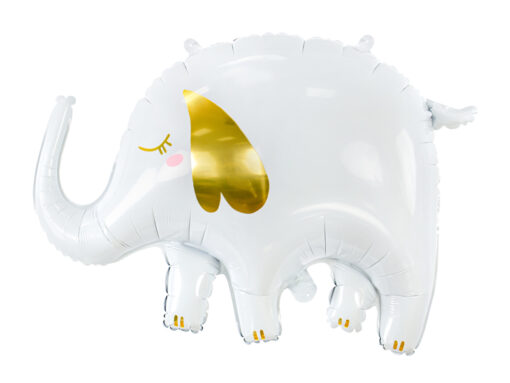 Folienballon "Elefant" weiß/gold