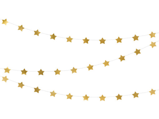 Girlande "Sterne" aus verspiegelter Goldfolie