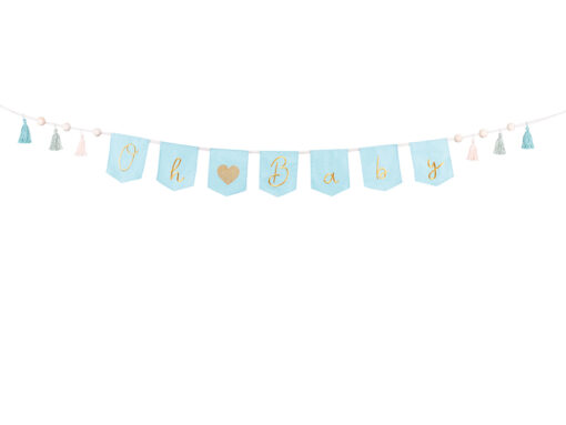 Baumwollbanner "Oh Baby", blau