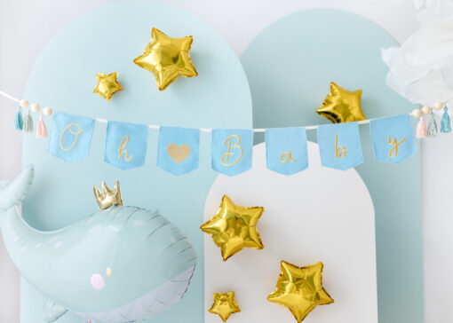 Baumwollbanner "Oh Baby", blau – Bild 2