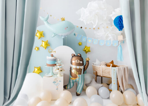 Baumwollbanner "Oh Baby", blau – Bild 3