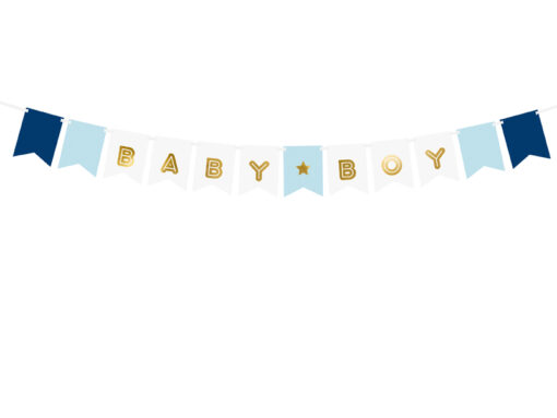 Banner BABY BOY mit goldenem Schriftzug