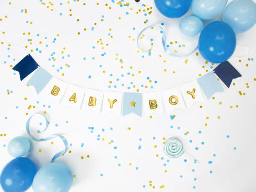 Banner BABY BOY mit goldenem Schriftzug – Bild 2