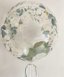 Folienballon Bubble "Rosen" mit kleinen Ballonen
