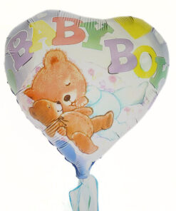 Folienballonherz "Baby Boy" Bärchen