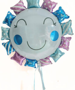 Folienballon  Smiley Face, blau