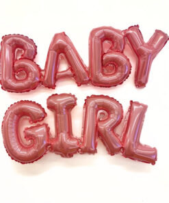Folienballonschriftzug "BABY" und "GIRL", rosa