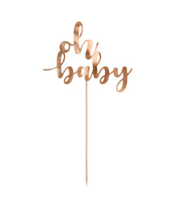 Cake Topper "Oh Baby" in rosegoldfarben