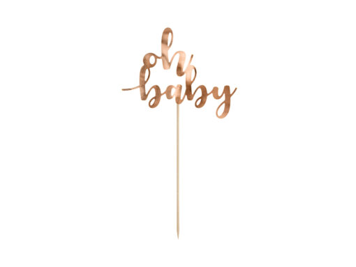 Cake Topper "Oh Baby" in rosegoldfarben