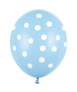 Latexballone Baby Blue mit weißen Punkten