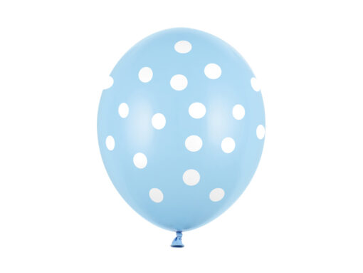 Latexballone Baby Blue mit weißen Punkten