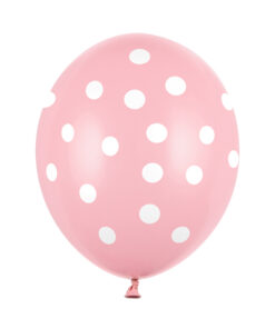 Latexballone Baby Pink mit weißen Punkten