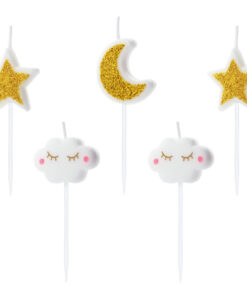 Geburtstagskerzen "Little Star", Wolken Mond und Sterne
