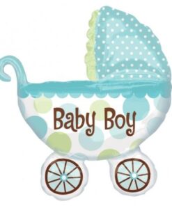 Folienballon "Kinderwagen" mintfarben