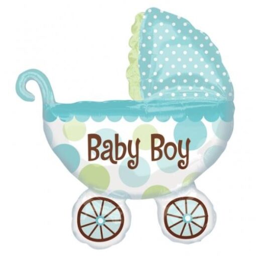 Folienballon "Kinderwagen" mintfarben