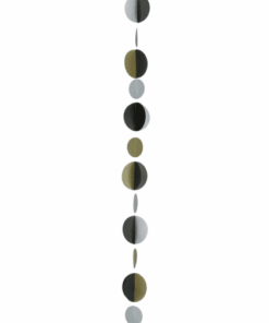 Girlande, Kreise, gold/silber/schwarz