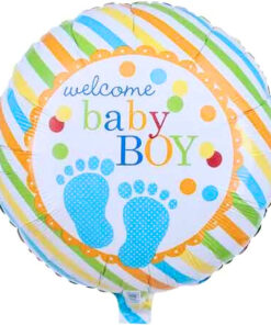 Folienballon "welcome baby BOY" Füßchen