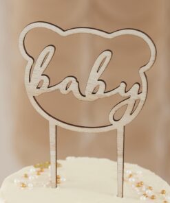 Cake Topper Bär/Baby aus Holz