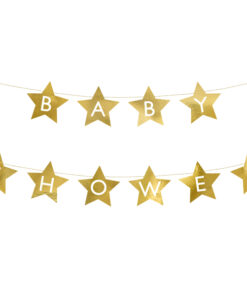Banner "Sterne "Baby Shower", goldfarben