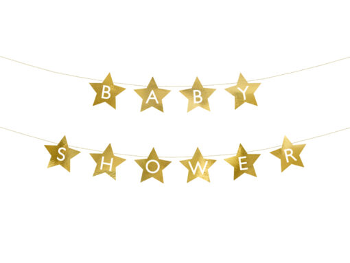 Banner "Sterne "Baby Shower", goldfarben