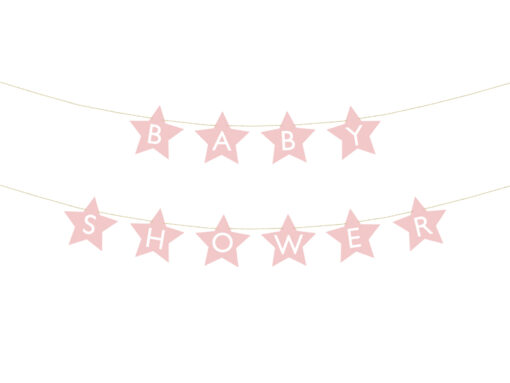 Banner Sterne "Baby Shower", rosa