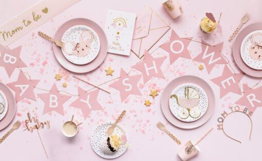 Banner Sterne "Baby Shower", rosa – Bild 2