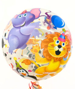 Folienballon Bubble "Zirkus" Zebra, Elefant, Löwe,  Pinguin ......