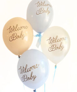 Latexballonstrauß "Welcome Baby" blau