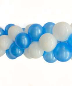 Latexballongirlande hellblau/weiß
