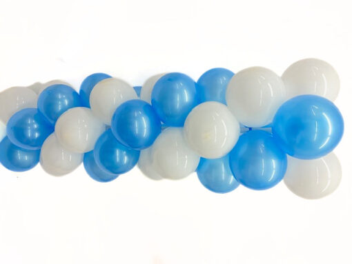 Latexballongirlande hellblau/weiß